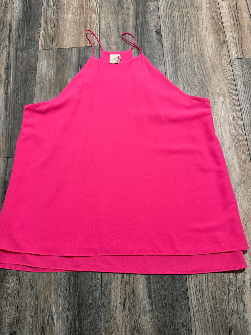 Paper Crane Vibrant Fuchsia Spaghetti-Strap Tank